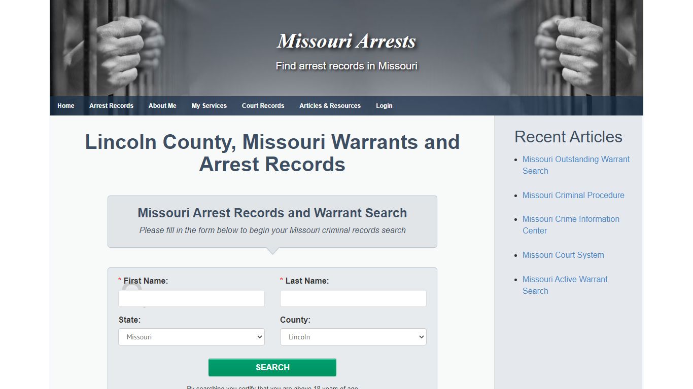 Lincoln County, Missouri Warrants and Arrest Records